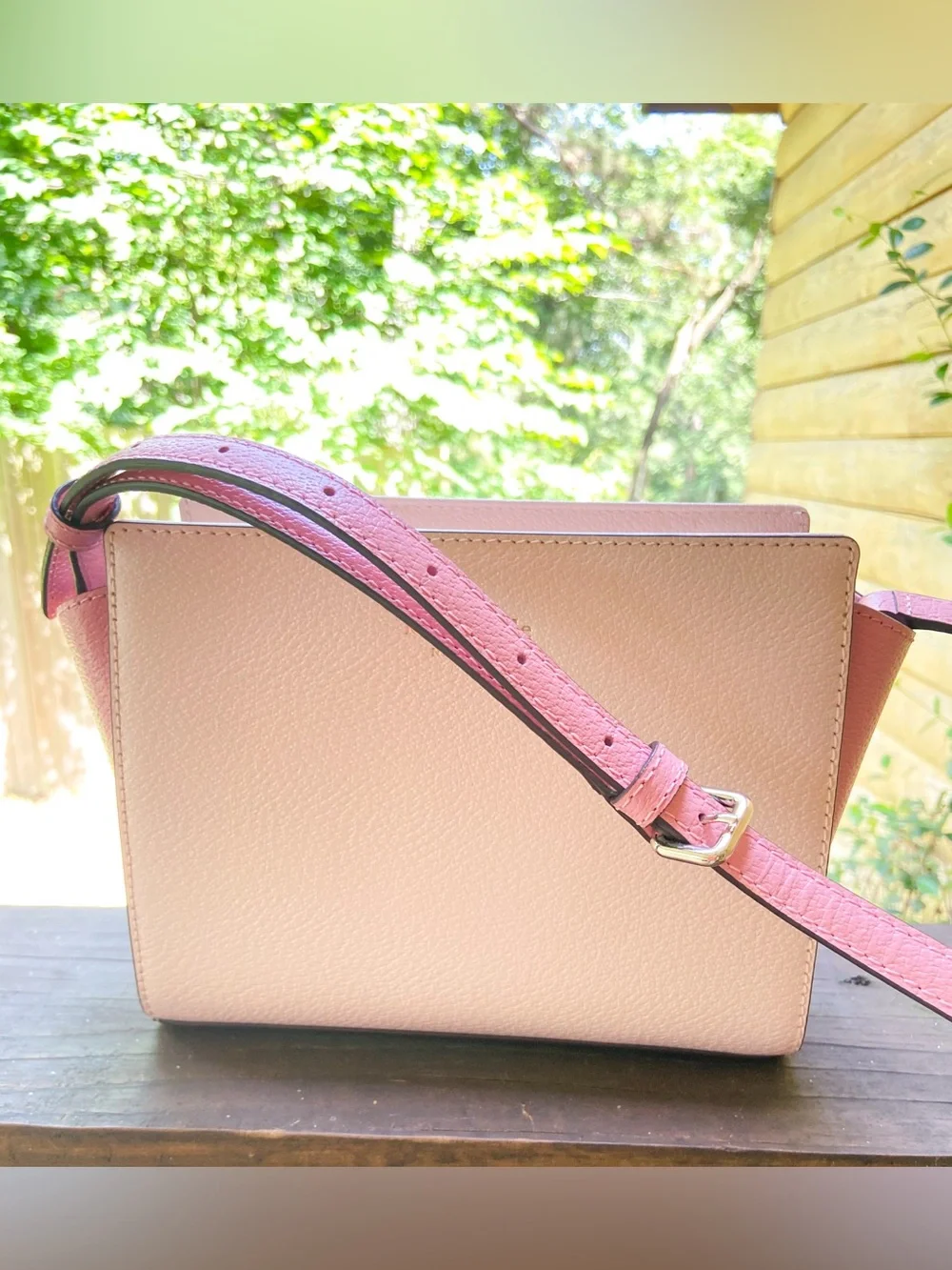 Kate Spade Grand Street Hayden Leather Crossbody Bag Pink Color Block BalletCore